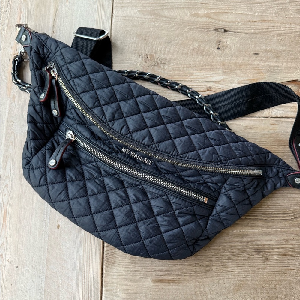 MZ Wallace Black Quilted Crossbody Bag
